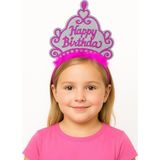 Pembe Happy Birthday Prenses Tacı – Doğum Günü Taç Aksesuarı