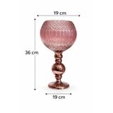 Pembe K. Rose Cam Vazo-Mumluk Pembe Renk 36cm Yükseklik 19cm Genişlik