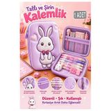 Pembe Kabartmalı Bölmeli Kalemlik 1 Adet P-5984 Kız Çocuk Okul Kalem Kutusu 3 Boyutlu Fermuarlı Hediyelik