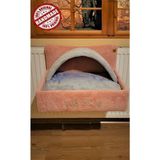 Pembe Kalorifer Üstü Köpek Yatağı, 100 cm Yüksek, Konforlu ve Şık Tasarım - Ahşap - Bej - Seçenek 1