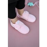 Pembe Kalp Nakışlı Kız Çocuk Cırt Cırtlı Panduf-f-729