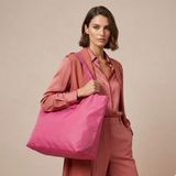 Pembe Katlanabilir Bez Çanta(Metal Toka) – Çantaya Takılabilir, Hafif ve Pratik Tasarım