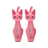 Pembe Kedi Şeklinde Havlu Mandalı, Plaj ve Çamaşır Için Dekoratif Plastik Klips, 2'li Set - 0,25 gr