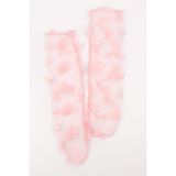 Pembe Kelebek Aplikeli Kız Çocuk Tül Çorap - 01P-Pembe - 6 - 8 Yaş