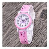 Pembe Kelebek Figürlü Analog Rakamlı Kız Çocuk Kol Saati ST-304350
