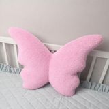Pembe Kelebek Şeklinde Peluş Yastık, Dekoratif Tasarım Yastığı