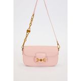 Pembe Kilit Zincirli Omuz Çantası - 25 cm