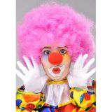Pembe Kıvırcık Bonus Peruk ve Kırmızı Burun Seti