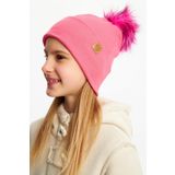 Pembe Kiz Bebek Cocuk Kurk Ponponlu Sapka Bere Rahat 100 Pamuklu Kaskorse
