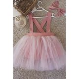 Pembe Kız Çocuk Tütü Elbise Bandana Takım 1-8 Yaş - 2 Yaş