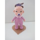 Pembe Kız Emzikli Tombiş Bebek Amigurumi Organik Oyuncak