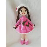 Pembe Kokina Çiçeği Bebek Amigurumi Organik Oyuncak