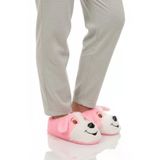 Pembe Köpek Desenli Kadın Panduf