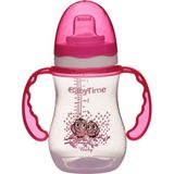 Pembe Kulplu 250 ml Damla Akıtmaz Bardak, Şık ve Kullanışlı Tasarım - Ahşap - Bej
