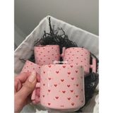 Pembe Kupa, Kalpli Kupa, Kalpli Bardak Altlığı, Bardak Altlığı, Doğum Günü Hediyesi, Kahve Kupası - Renkli - 300 cc