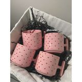 Pembe Kupa, Kalpli Kupa, Pembe Kupa Seti, Çeyiz Kupa Seti, Hediye Kupa Seti, Bardak Altlığı, Bardak - Renkli - 300 cc