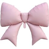 Pembe Kurdele Fiyonk Folyo Balon 98X75 cm