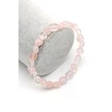Pembe Kuvars Doğal Taş Bileklik 6 Mm Mercimek Kesim - Blk-2194