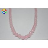 Pembe Kuvars Taşı Faset Kesim YARIM Dizi 8mm (18cm uzunluğundadır)