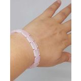 Pembe Kuvars Taşı Makrome Tasarım Bileklik 51584