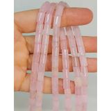 Pembe Kuvars Taşı Silindir Kesim 5.5x7.5mm Dizi (49306)