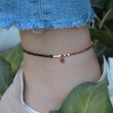 Pembe Kuvars Taşlı Oval Rose Gold Halhal