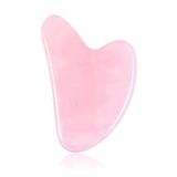 Pembe Kuvars%100 Doğal Taş Kalp Gua Sha Yüz Masaj Aleti Cilt Masajı Taşı Guasha Board