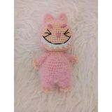 Pembe Labubu Amigurumi Organik Anahtarlık Oyuncak