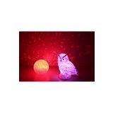 Pembe Led Baykuş Ve Yansımalı Küre Gece Lambası Kırmızı