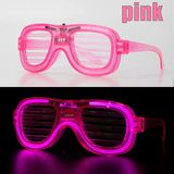 Pembe Led Işıklı Parti Gözlüğü - Neon Glow Şerit Gözlük 3 Modlu P85573s5320
