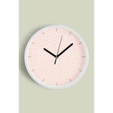 Pembe Leopar Desenli Modern Duvar Saati - 25cm - Önü Camlı Beyaz Kasa - Sessiz Mekanizma, JH0425S25BKP