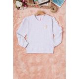 Pembe Life Gri Fırfırlı Kedi Nakışlı Kız Çocuk Badi 16579 - 1 Yaş