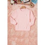 Pembe Life Pembe Fırfırlı Kedi Nakışlı Kız Çocuk Badi 16580 - 1 Yaş