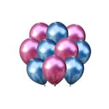 Pembe-mavi Krom Balon 10 Adet