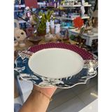 Pembe Mavi Porselen 6'lı Servis Tabak 27CM - 27 cm