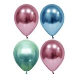 Pembe-mavi-yeşil Krom Balon 30 Adet