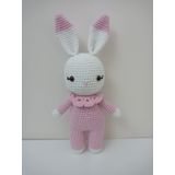 Pembe Miniş Tavşan Uyku Arkadaşı Amigurumi Organik Oyuncak