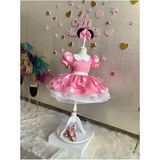 Pembe Minnie Mouse Elbisesi Minnie Mouse'un Doğum Günü Elbisesi. Minnie Fare Kostümü - 2 - 3 Yaş