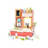Pembe Modern Banyo Lavabo Set - Müzikli Işıklı Eğitici Lavabo Oyuncak - Öğretici Gelişim Oyuncağı