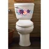 Pembe Mor Çiçekler Klozet Kapağı Ve Banyo Sticker