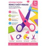 Pembe Mor Kağıt Makası 1 Adet Keyroad Plastik Küt Uç Korumalı Okul Makası Çocuk Makası Okul Öncesi Kreş Ana Sınıfı