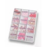 Pembe Nail Art Tırnak Süsleme Seti 12 Bölmeli | Çiçek, Kalp, Ayıcık, İnci Ve Pul Tırnak Aksesuarları