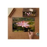 Pembe Nilüfer Çiçeğ Tasarımı 240 Parça Ahşap Puzzle Ahşap Kutuda MP04938