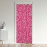 Pembe Noel %30 -%50 Oda Karartma Yalıtımlı Termal Perde 150 x 203 cm Noel Baba Oda Bölücü Perde Örtüsü Zencefilli Kurabiye Adam Pencere Uygulamaları Noel Temalı Kapı Perdesi Kapı Perdesi Kapı
