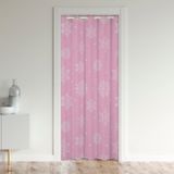 Pembe Noel %30 -%50 Oda Karartma Yalıtımlı Termal Perde 150 x 203 cm Noel Kar Tanesi Oda Bölücü Perde Örtüsü Kış Temalı Pencere Uygulamaları Yeni Yıl Kapı Perdesi Kapı Gizliliği için