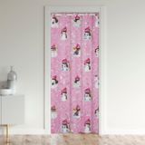 Pembe Noel %30 -%50 Oda Karartma Yalıtımlı Termal Perde 150 x 203 cm Sevimli Kardan Adam Odası Bölücü Perde Örtüsü Noel Kar Tanesi Pencere Uygulamaları Yeni Yıl Kapı Perdesi Kapı Gizliliği için
