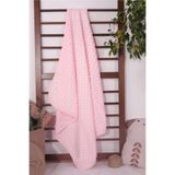 Pembe Nohutlu Welsoft Kumaştan Bebek Battaniyesi, Pembe, 90 X 100