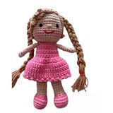 Pembe Öğrenci Kız Bebek Amigurumi Organik Anahtarlık Oyuncak