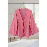 Pembe Önü Bağlamalı Kimono Tunik