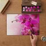 Pembe Orkide Çiçeği Tasarımı 240 Parça Ahşap Puzzle Ahşap Kutuda MP10650